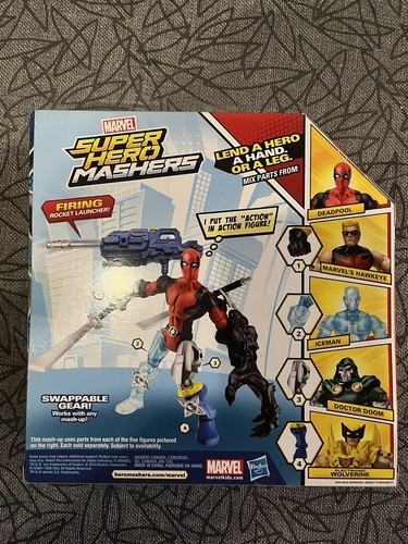 Figura de acción Marvel Super Hero Mashers 6": Deadpool caja limpia - Imagen 2 de 6