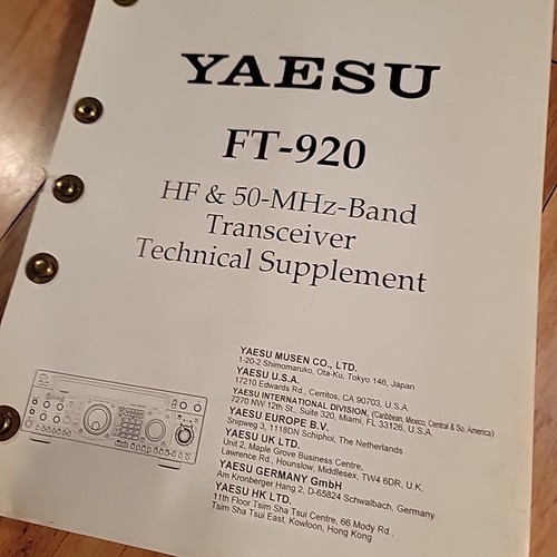 Yaesu FT-920 Transceiver Instrukcja serwisowa - Zdjęcie 8 z 12