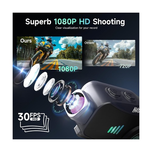 Motorcycle Helmet Headset with Camera, Moman H4C with 【1080P Cameraӎ - Picture 2 of 8