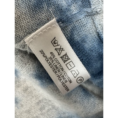 Lisa Todd Sweater Womens XS Linen Blend Dolman Sleeve Blue Beige Tie Dye - Picture 5 of 8
