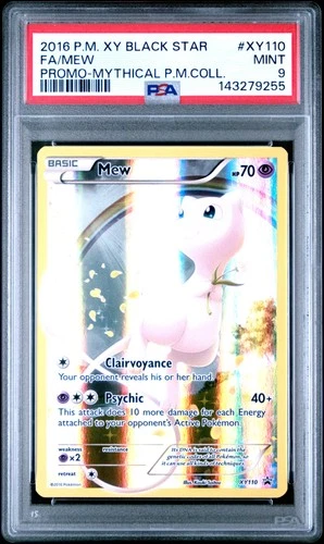 2016 POKEMON XY PROMO MYTHICAL POKEMON COLLECTION #XY110 FULL ART/MEW PSA 9