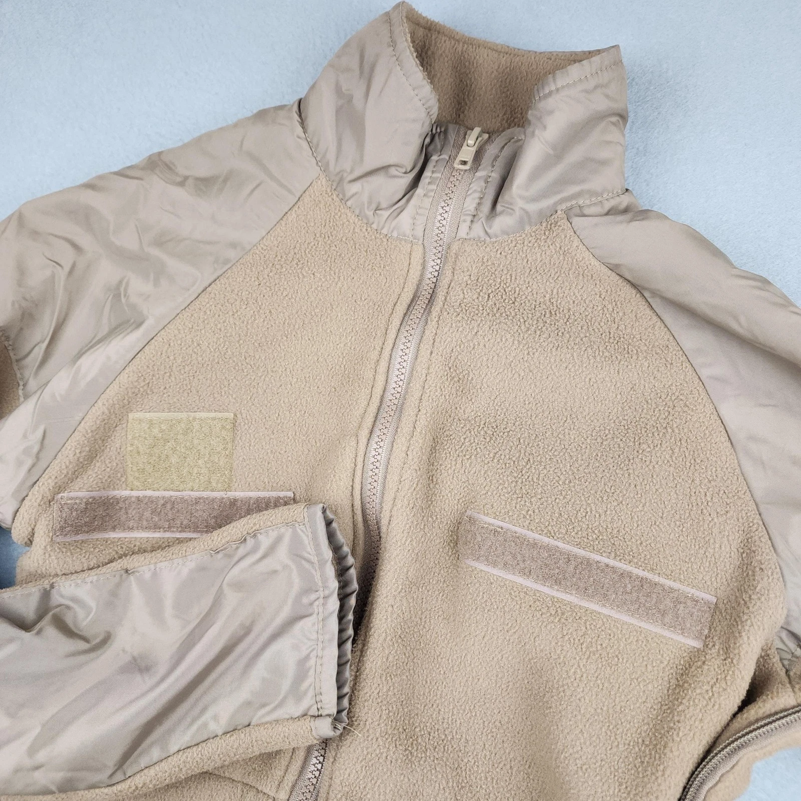 A.O.S. Tactical Atheros Jacket Mens Small Beige Fleece Full Zip Military USA