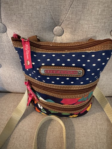 Lily Bloom Multicolor Pink Floral Crossbody Bag w/Adjustable Strap & Multi Zips - Picture 2 of 11
