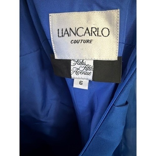 Liancarlo Couture Royal Blue Size 6 Strapless  Formal Silk Gown w/Wrap - Picture 3 of 6