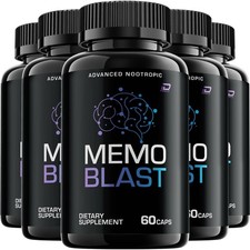 5 Pack Memo Blast Supplement Capsules   MemoBlast Natural Blend Memory Focus