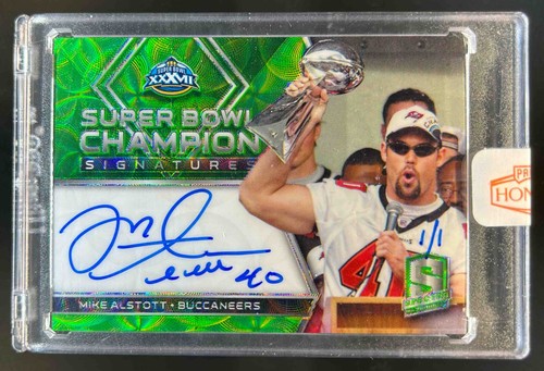 2020 Panini Honors Mike Alstott Neon Green Prizm Spectra Super Bowl Auto #1/1