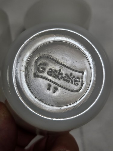 Vintage Glasbake Milk White Glass Set/4 Ramekin/Custard Cups 4 oz. - Picture 6 of 11