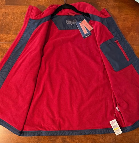 Vineyard Vines Men's Amity Zip Up Vest Blue w/Red Lining Brand New With Tags NWT - Picture 5 of 8