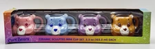 4 pc Care Bears Ceramic Sculpted Mini Cup/Mug Set 3.5oz Pop Culture Retro