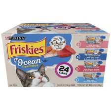 Purina Friskies Ocean Favorites Variety Pack, Wet Cat Food, 5.5 oz Cans, 24 Pack 3.00 per gallon