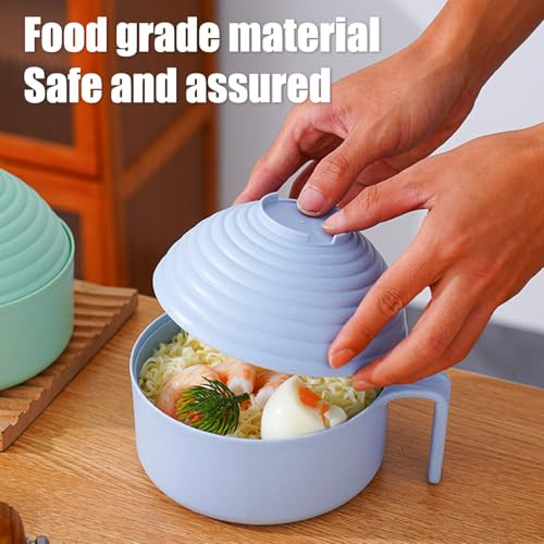 Microwave Ramen Bowl,6-Piece Set Ramen Bowl Set,Ramen Noodle Cooker New Blue - Picture 4 of 7