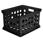 Sterilite Plastic File Crate, Black, Fits Letter & Legal Size Files