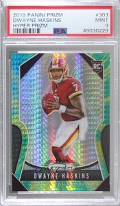 2019 Panini Prizm Rookies Hyper /175 Dwayne Haskins #303 PSA 9 MINT Rookie RC