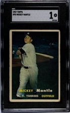 1957 Topps #95 Mickey Mantle Yankees SGC 1