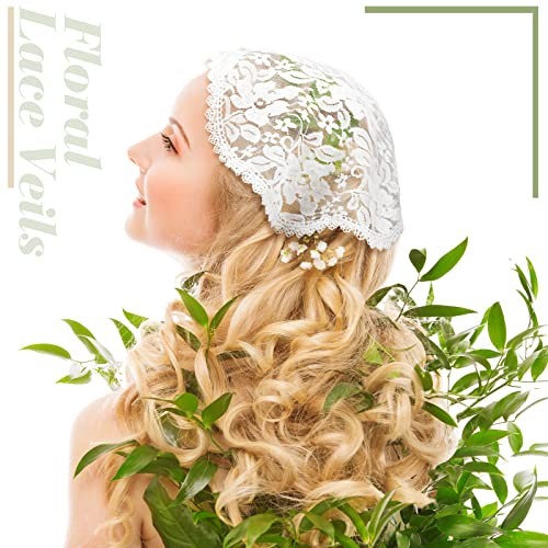2 Pcs Lace Embroidery Head Coverings for Women 11.02 Inches Stylish Style - Bild 5 von 8