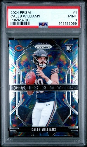 2024 PANINI PRIZM PRIZMATIC #1 CALEB WILLIAMS PSA 9 MINT ROOKIE CARD CHI BEARS