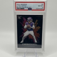 2024 JJ McCARTHY OBSIDIAN ROOKIE BLACK COLOR BLAST RC #6 SP CASE HIT PSA 8🔥🔥🔥