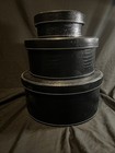 Nesting Storage Boxes Black Reptile Skin Pattern Felt Lined Set Of 3 