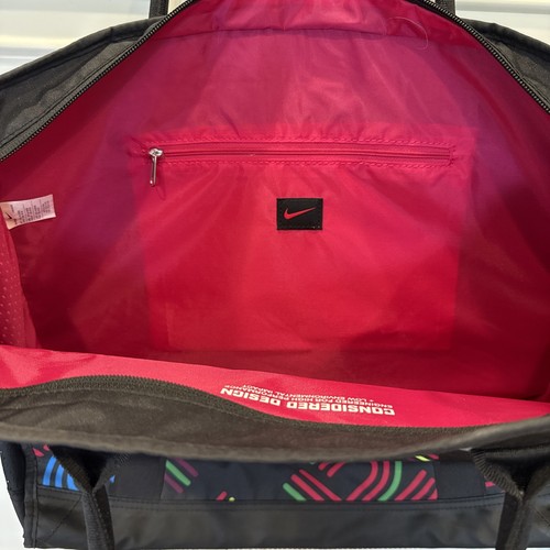 New NIKE Shoulder Tote Gym Bag BA4115 Black With Colorful Logo - Picture 19 of 22