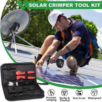 WARMFAY MC4 Solar Crimper Tool Connector Spanner & PV Cable Crimper Wire Crimping SET