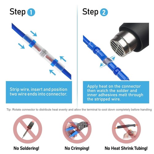 Waterproof Solder Seal Sleeve Heat Shrink Butt Splice Wire Connectors Terminals - Picture 5 of 12