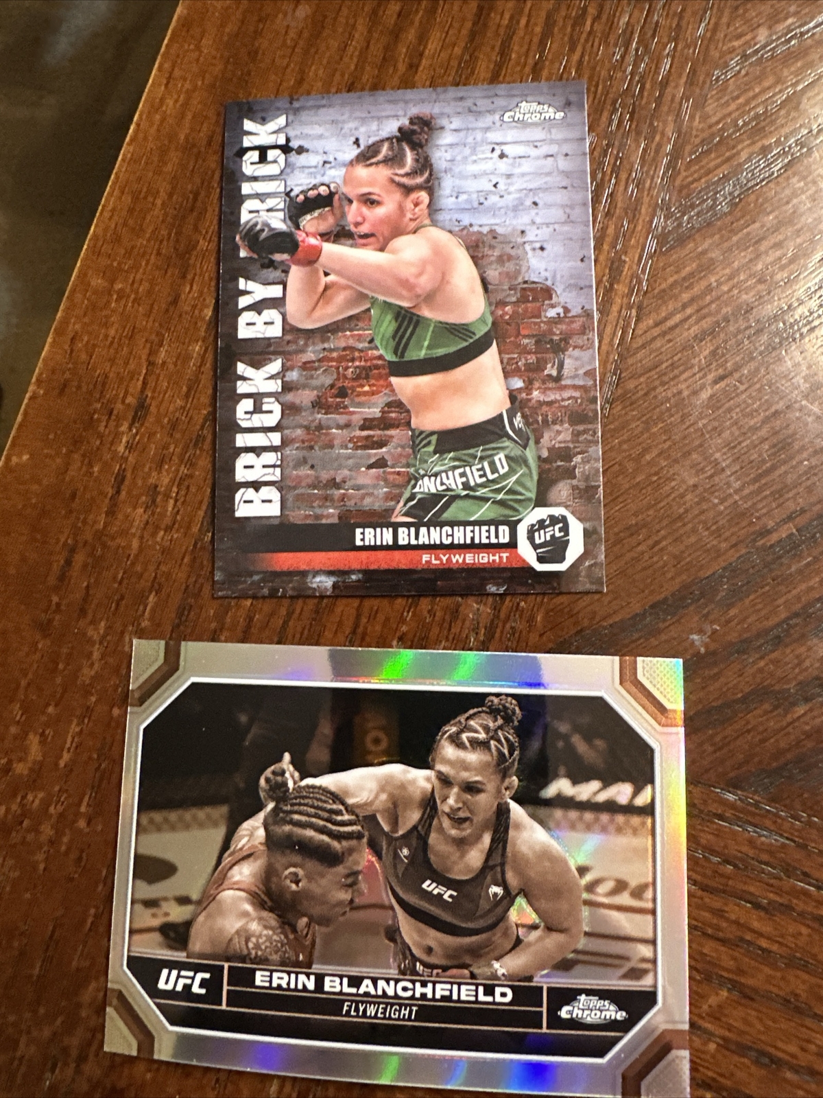 2024 Topps Chrome UFC Erin Blanchfield Sepia Refractor #65 & Brick By Brick #18