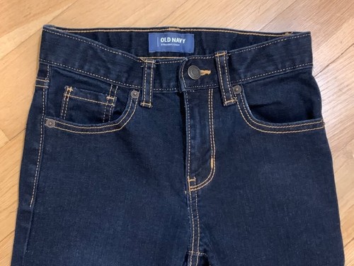 OLD NAVY Boys Straight Jeans Size 10  Slim Dark Blue Adjustable Waist