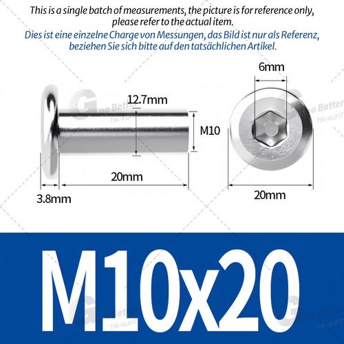 Sleeve Nuts M5-M10 Flat Head Hexagon Socket Furniture Cap Stainless Steel A2 304 - Picture 81 of 89