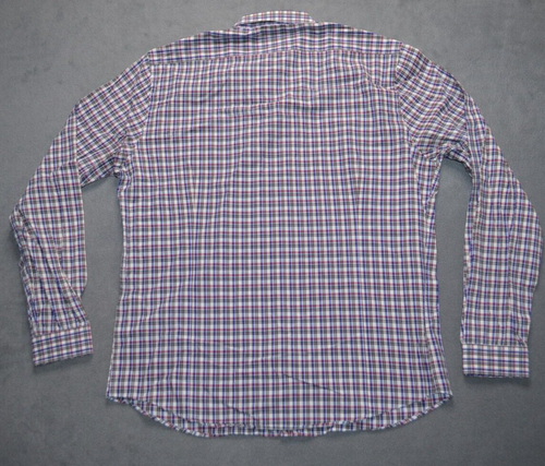 Barneys New York Button-Up Blue Plaid Dress Shirt 100% Cotton Size XL - Picture 8 of 11