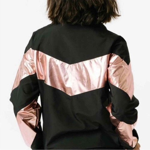NEW ZYIA Large Pink Shine Block Bomber Jacket - Picture 11 of 11