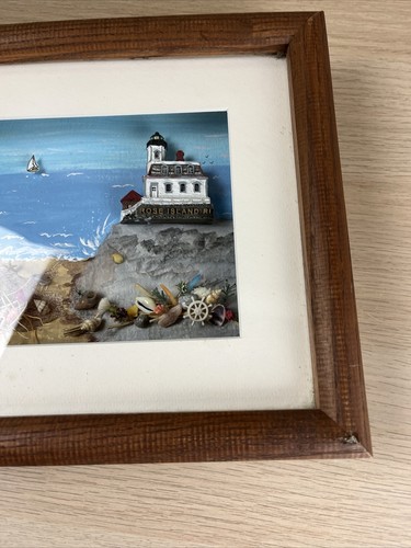 Rhode Island Rose Island 3D Beach Artwork Picture Frame Decor 9"x11"x2" - Picture 6 of 8