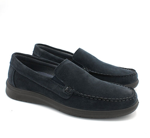 Enval Soft scarpe da uomo mocassini in camoscio blu memory foam eleganti college - Picture 3 of 6