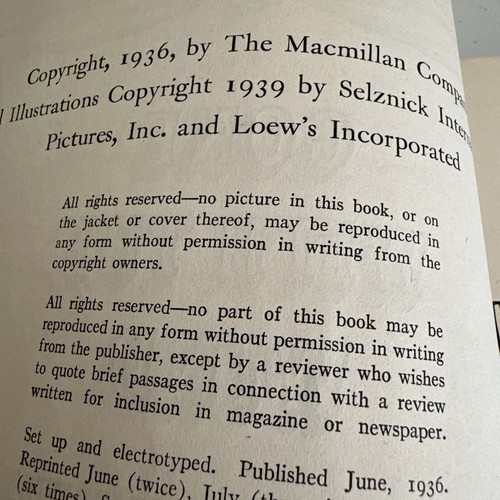 1939 (1st Edition) "Gone With the Wind" Margaret Mitchell Motion Picture Edition - Picture 5 of 13