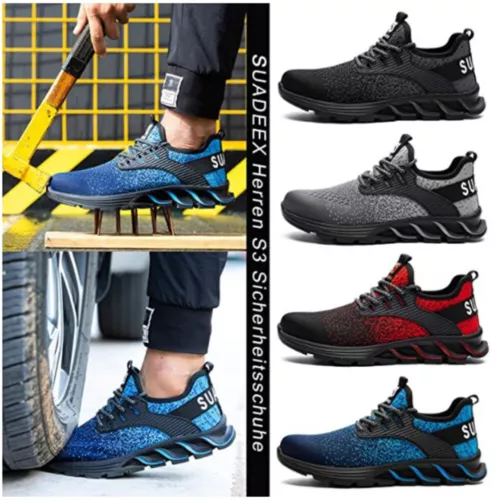 Neu Sicherheitsschuhe Leicht Mit Stahlkappe Arbeitsschuhe Sneaker Sportliche DE - Bild 2 von 49