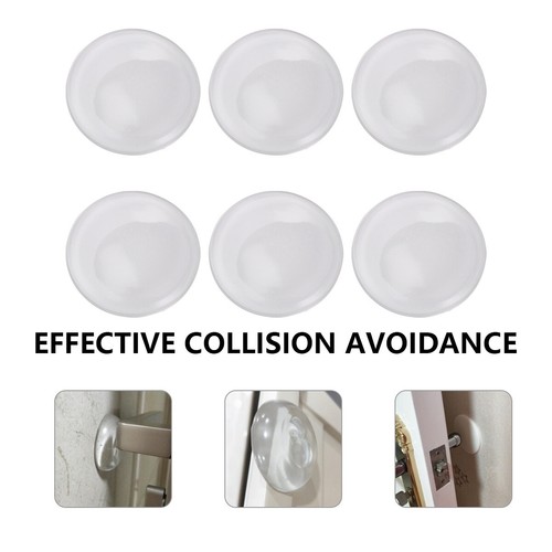 6PCS Door Stopper Wall Protector Round Door Handle Bumper (Transparent) - Picture 2 of 12