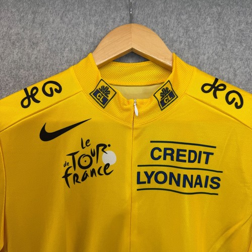 NWT Nike Large Cycling Jersey Credit Lyonnais Tour de France Yellow Armstrong - Picture 4 of 12