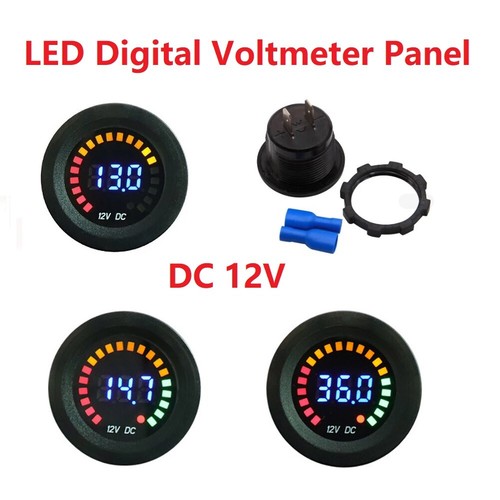 LED Digitales DC 12V Voltmeter Panel Universal Auto Motorrad Boot Voltage Gauge - Picture 3 of 5