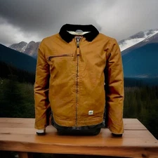 Eddie Bauer Workwear Men Berber Lined Duck Contractor Coat Mechanic Jacket L-2X