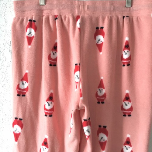 Free Press Womens L Pajama Pants Micro Fleece Holiday Christmas Santa Pink NWT - Picture 4 of 7