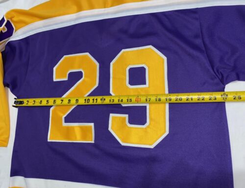 1980-1988 Los Angeles Kings #29 maglia vintage NHL hockey away grande CCM Maska - Foto 9 di 11