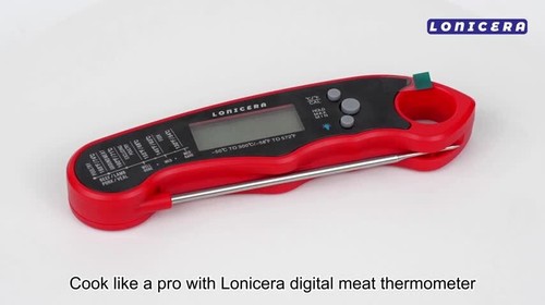 Termometro Carne Digitale LCD Lettura Istantanea Termometro Alimentare per Cucinare BBQ - Video 1 di 1