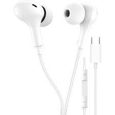 For iPhone 15 16 Pro Max Earbuds USB-C Wired Headphones Headset In-Ear Stereo HD