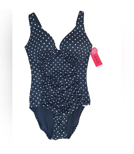 Spanx Adjustable Ruched One Piece, Polka Dot, Size 12, NWT