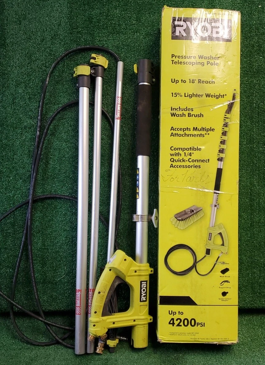 Ryobi extension pole with 2024 brush for pressure washer