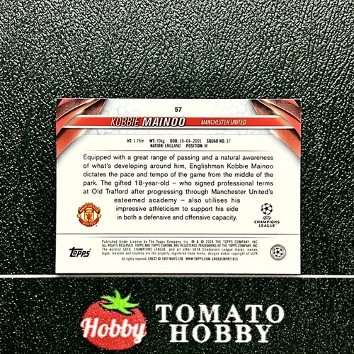 Topps Chrome UEFA 2023-24 Kobbie Mainoo /399 Green Wave Refractor Man UTD - Bild 2 von 2