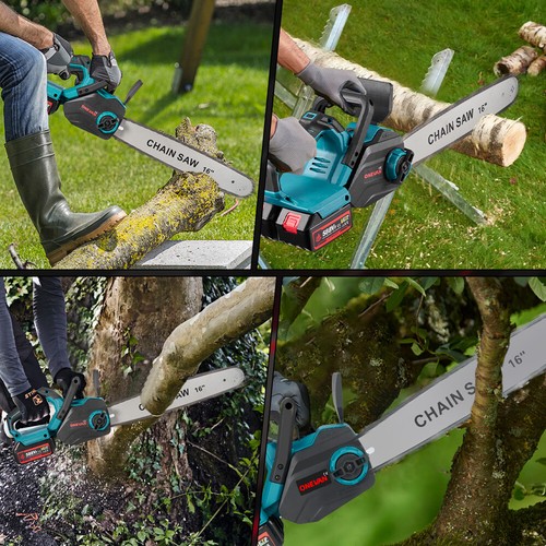 ONEVAN 16" Für Makita 18V Akku Kettensäge Elektro Motorsäge Öl Sägen Baumsäge - Bild 12 von 19
