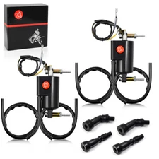 2x Ignition Coils W/ Caps For Honda Motorcycle Super Sport CB400F CB550F CB550K