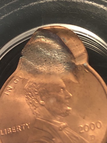 2000 D Lincoln Error Pcgs Ms64 Double Strike 2nd Strike O/c +struck Thru Scrap - Picture 2 of 14