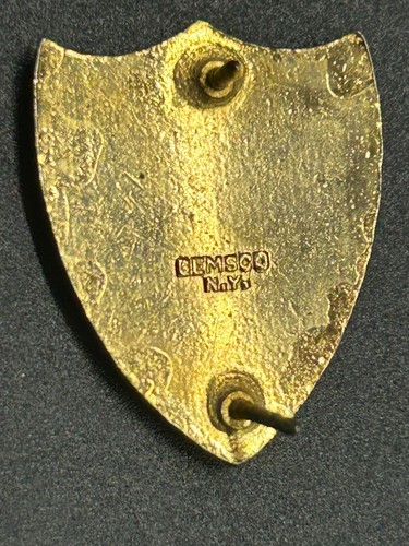 WW2 Era Adjunct General Corp U.S. Shield Badge by Gemsco N.Y. Double Pin - Picture 4 of 8