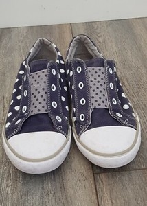 GIRLS PINK HEART POLKA DOT CANVAS CASUAL TRAINERS PUMPS SHOES KIDS SIZE 4-12